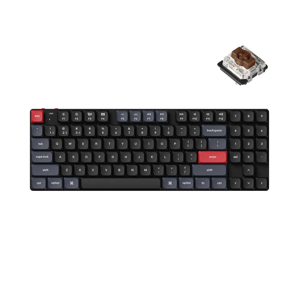 Keychron K13 Pro QMK/Via Numpad TKL White Backlight Wireless Custom Mechanical Keyboard (Low Profile Gateron Brown Switch) (K13P-A3)