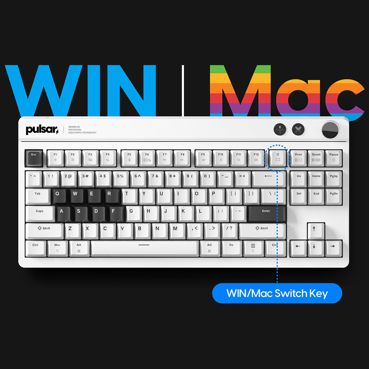 Pulsar XBOARD QS Mechanical Gaming Keyboard with Quick Switching Technology, Win/Mac Switch Key (PWKXBQSO2)