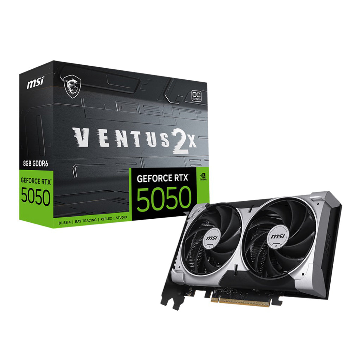 MSI GeForce RTX 5050 8GB GDDR6 Ventus 2X OC Graphics Card