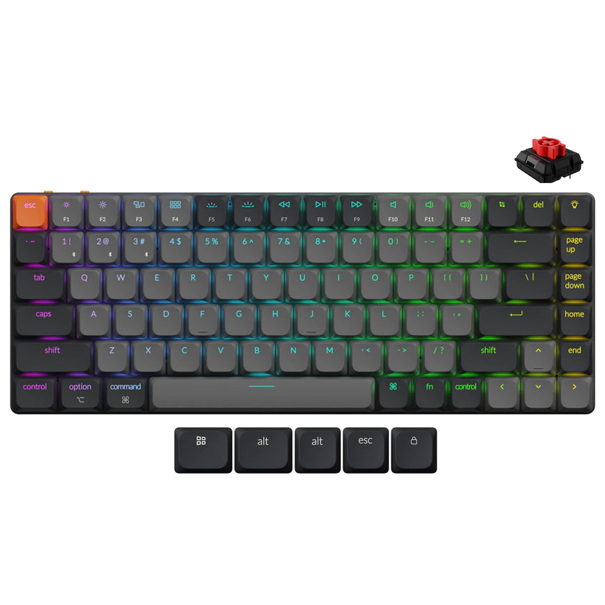 Keychron K3 MAX QMK/VIA RGB Backlight Compact Wireless Mechanical Keyboard Version 3 - Black/Grey