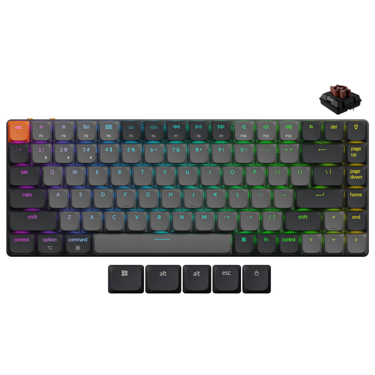 Keychron K3 MAX QMK/VIA RGB Backlight Compact Wireless Mechanical Keyboard Version 3 - Black/Grey