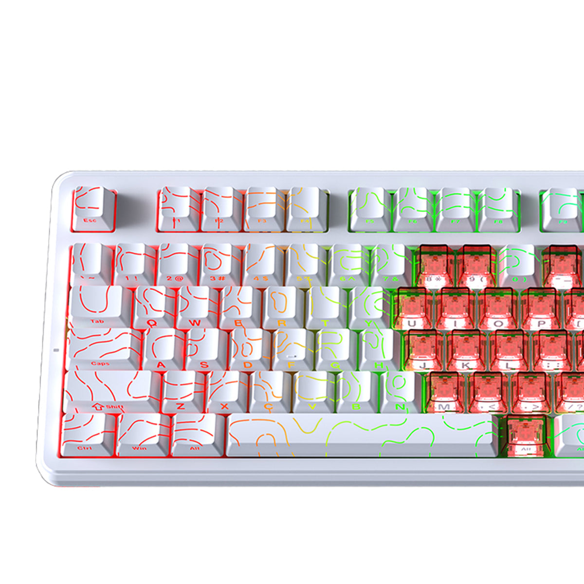 Ajazz MK87 RGB 87 Keys Hot-Swappable Mechanical Keyboard (Contour Line White) (Litchi Switch)