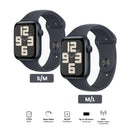 Apple Watch SE GPS 44mm Aluminum Case with Midnight Sport Band - Midnight (S/M, M/L) (MXEJ3ZP/A, MXEK3ZP/A)