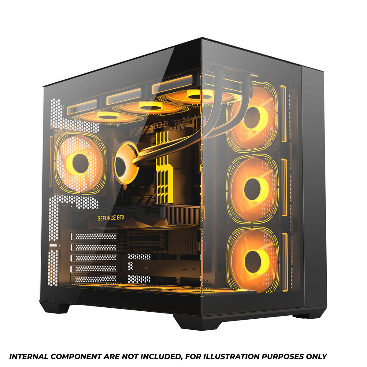 Trendsonic Kratos KT30A Dual Chamber Tempered Glass Panel ATX Gaming Case