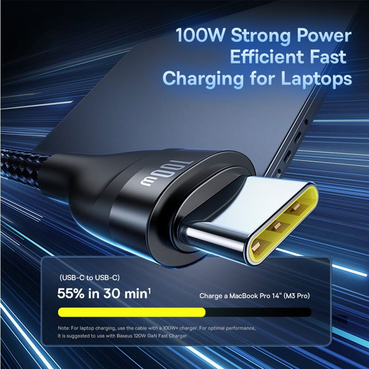 Baseus Flash Series III One-For-Three Fast Charging Cable U+C to C+C+L 100W 1.5m (Cluster Black)