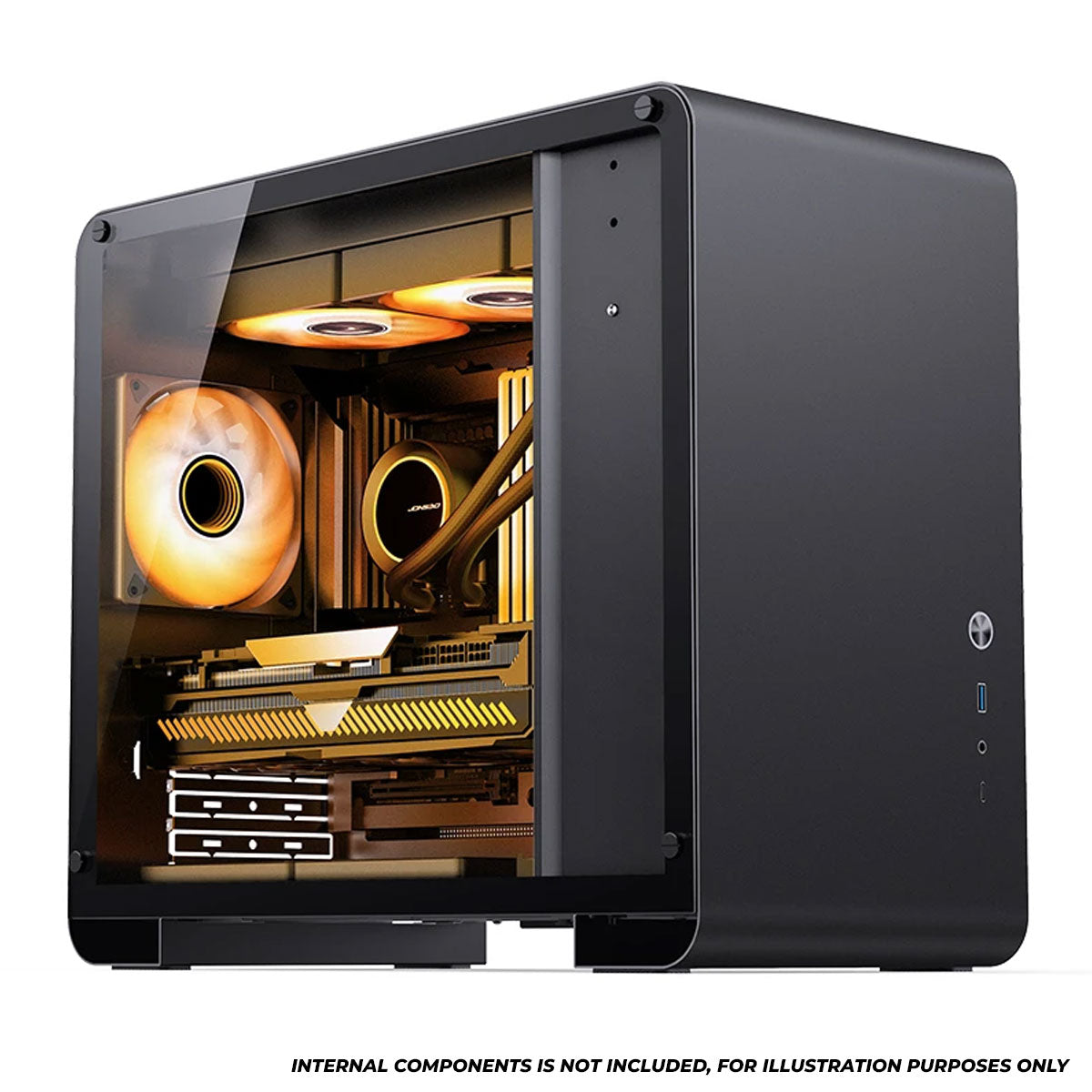 Jonsbo U4 Mini M-ATX Computer Case (Black, White)
