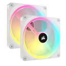 Corsair Icue Link QX140 RGB 140MM PWM PC Fans Starter Kit With Icue Link System Hub (White) (Twin Pack)