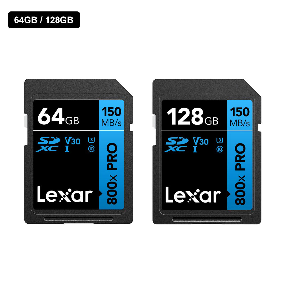 Lexar High-Performance 800x PRO SDXC UHS-I C10 U3 V30 150MB/s Read SD Card BLUE Series