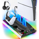OIVO Multi-Function Cooling Stand and Controller Charger w/ LED Light for PS5 / PS5 Slim / PS5 Pro (Black) (VG-P5296XS-Pro)