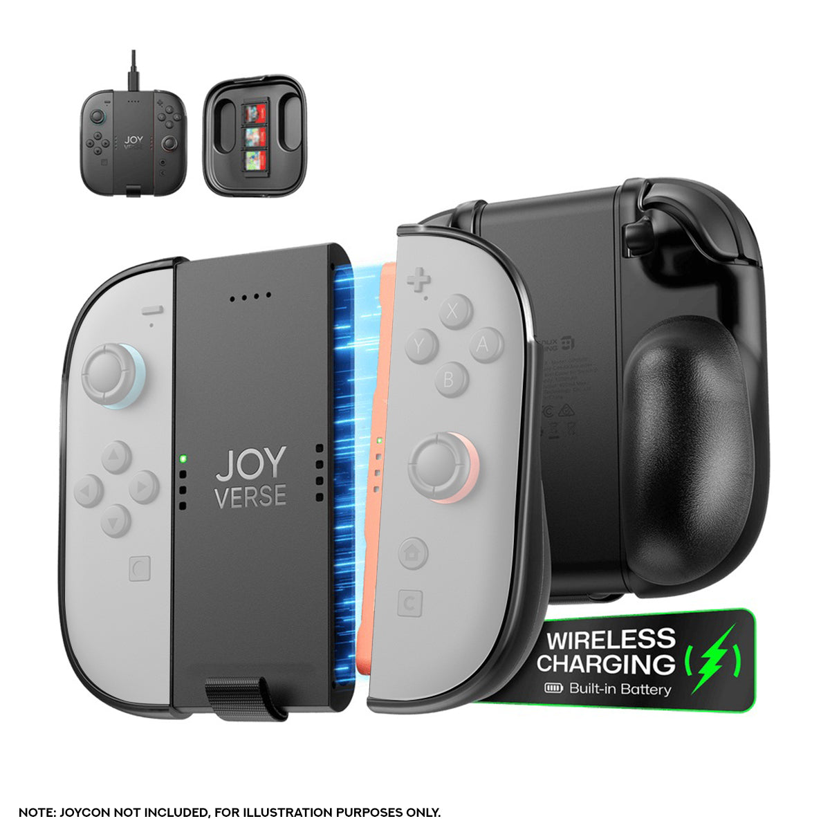 Jsaux Joy-Con All Arounder GripCase with Travel Cover for Switch 2 (Black) (GP0508)