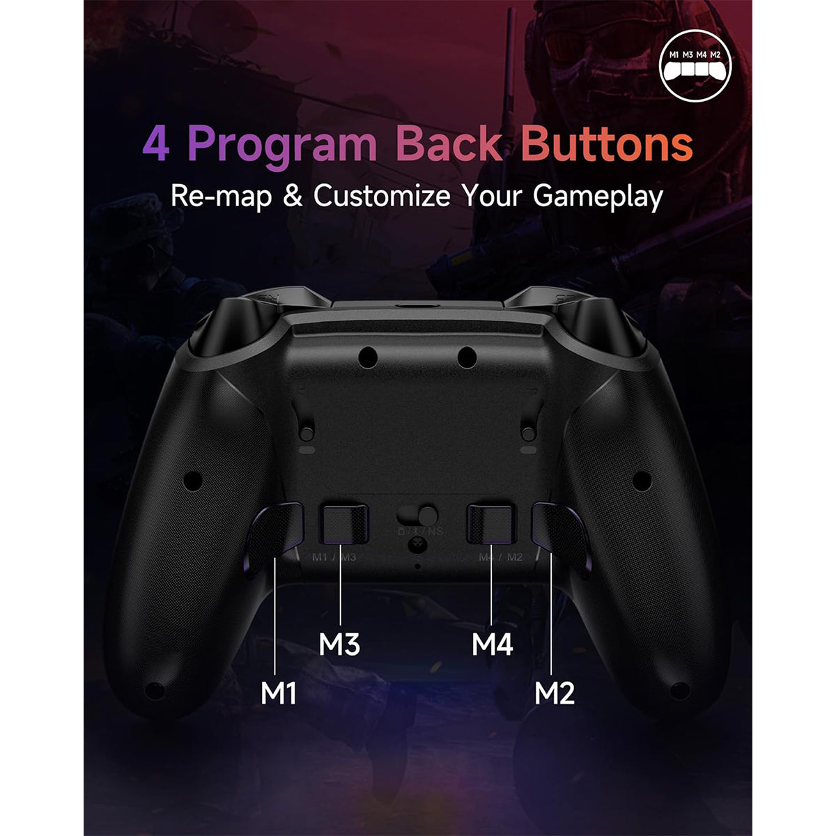 EasySMX X20 Multi-Platform Wireless Gaming Controller with Trigger Lock & Hall Effect Sensor (White, Black) (VG-C518, VG-C548)