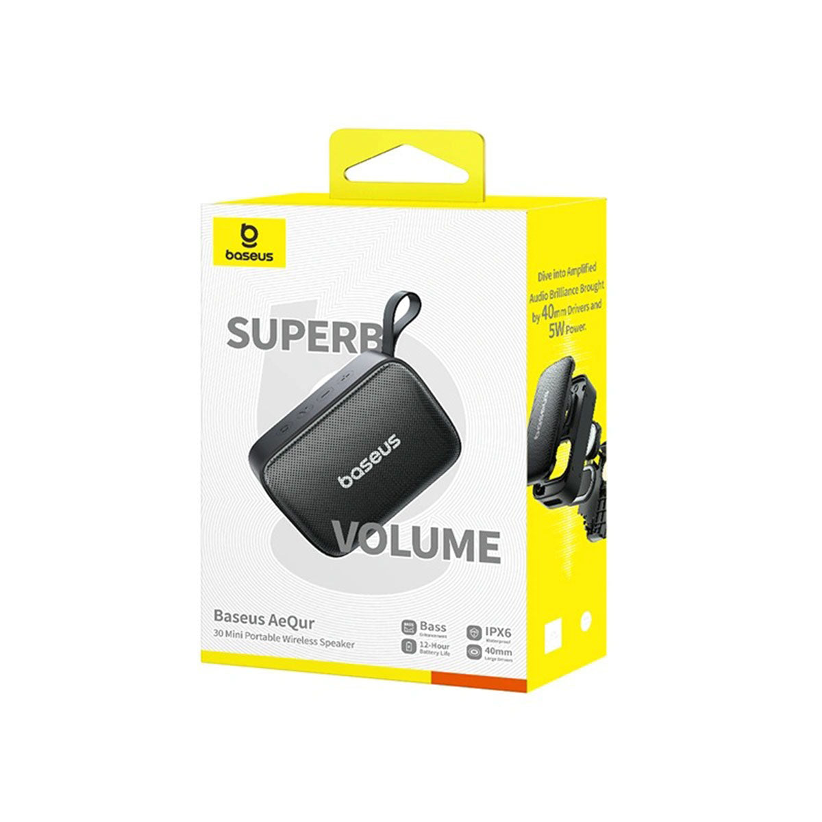 Baseus AeQur 30 Mini Portable Wireless Speaker (Cosmic Black) (A20077900123-00)