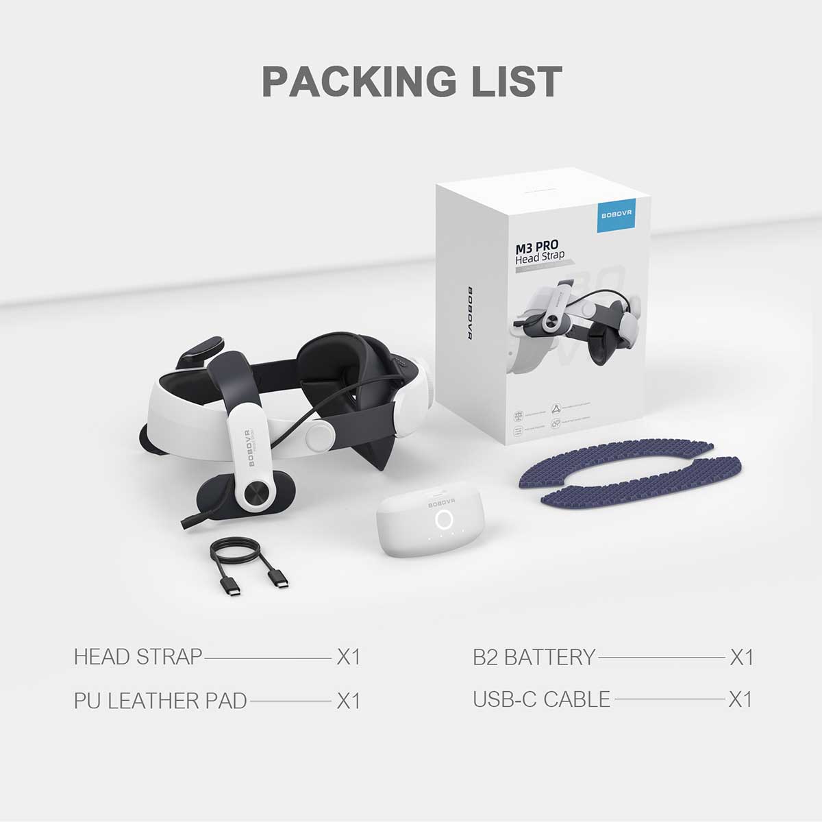 BOBOVR M3 Pro Battery Pack Head Strap Compatible With Meta Quest 3