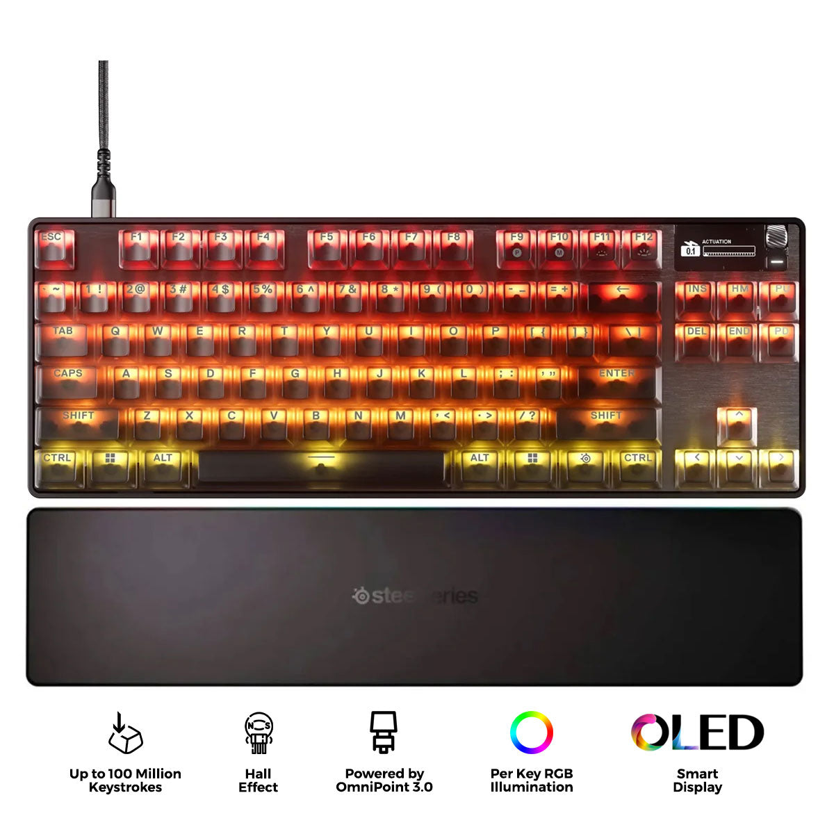 SteelSeries Apex Pro TKL Gen 3 Wired Gaming Keyboard (Omnipoint 3.0 Switches) (Steel) (64981)