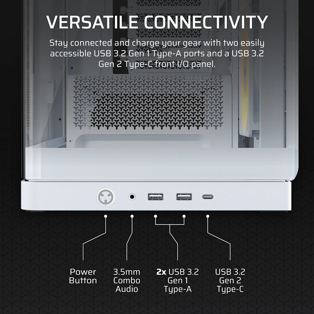 Corsair Frame 4500X RS-R ARGB Panoramic Glass Mid-Tower PC Case (Black, White)