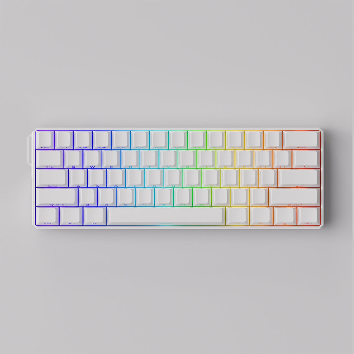 MonsGeek FUN60 Ultra SP Shine-Through Multi-Mode RGB Mechanical Keyboard (White) (Akko Glare Magnetic Switch)