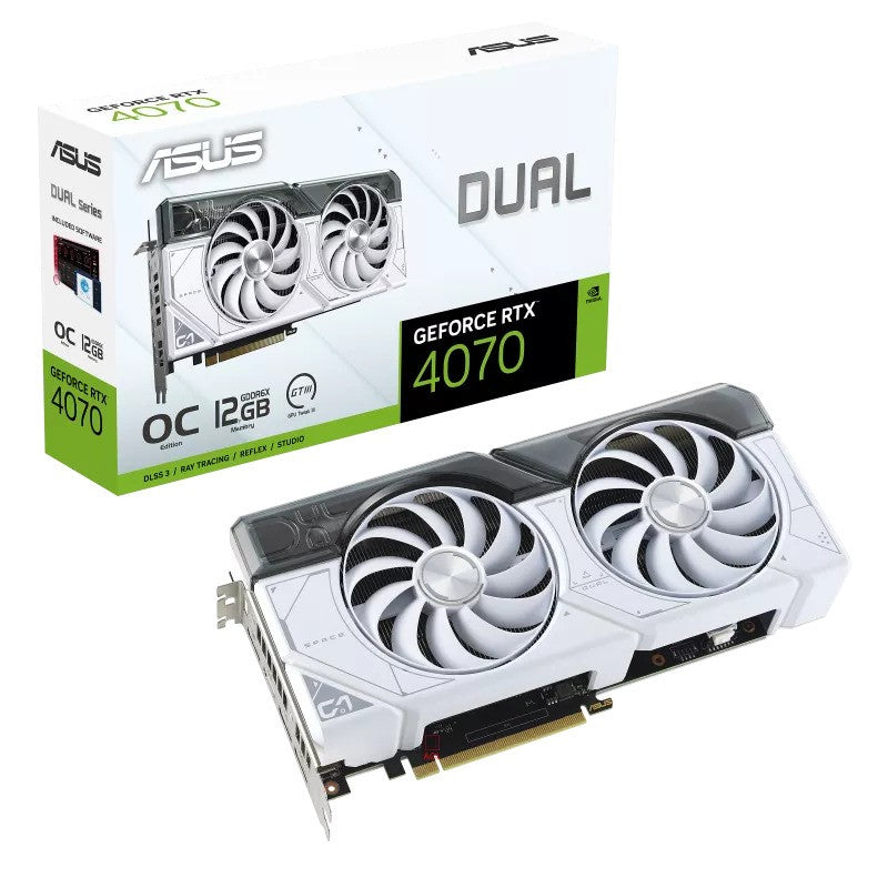 Asus Dual Geforce RTX 4070 Super OC 12GB GDDR6X Graphics Card (White)