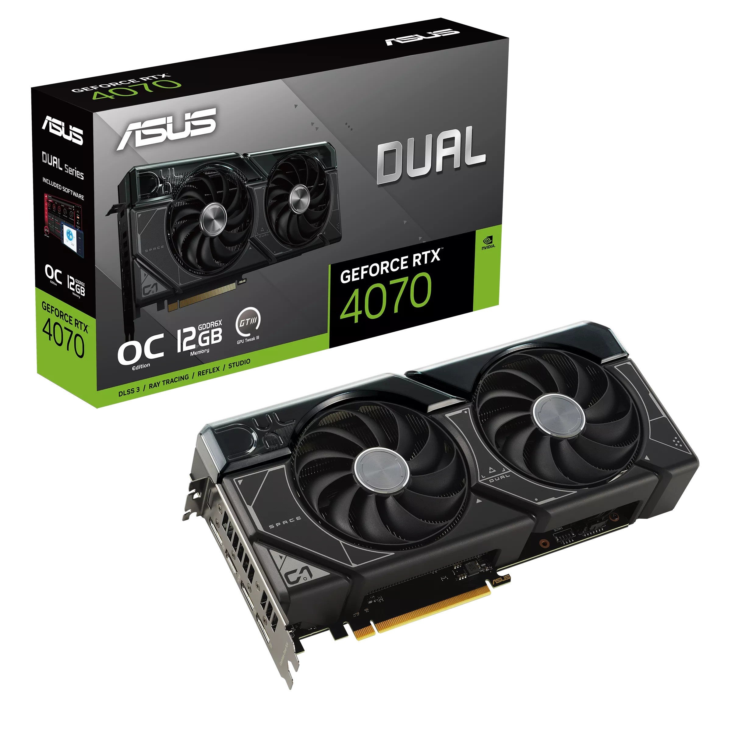 Asus Dual Geforce RTX 4070 Super OC 12GB GDDR6X Graphics Card (Black)
