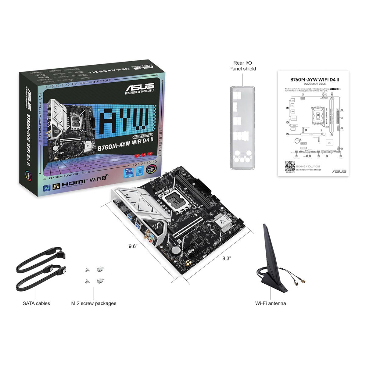 ASUS B760M-AYW WiFi DDR4 Intel Motherboard