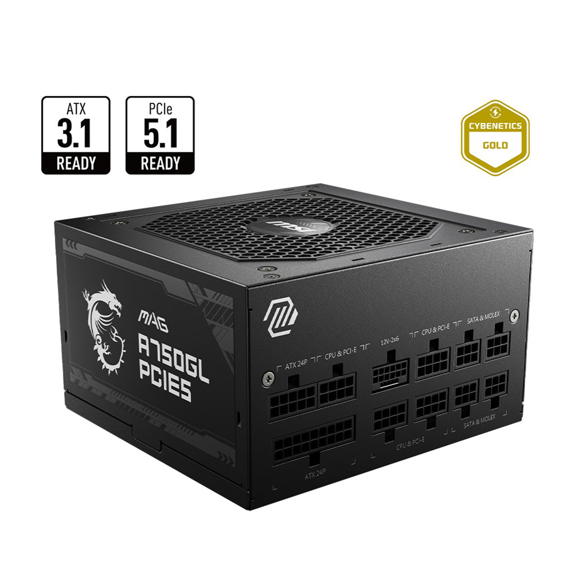 MSI MAG A750GL PCIe 5.1 80+ Gold 750W Full Modular Power Supply