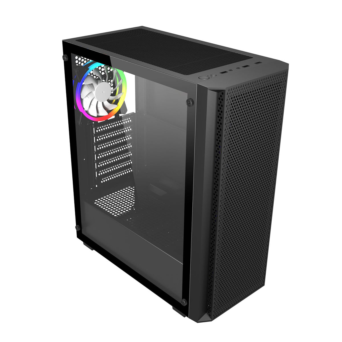 Trendsonic Breeze Mesh Front/TG Side Panel ATX PC Case with 4x Fixed Color Fan