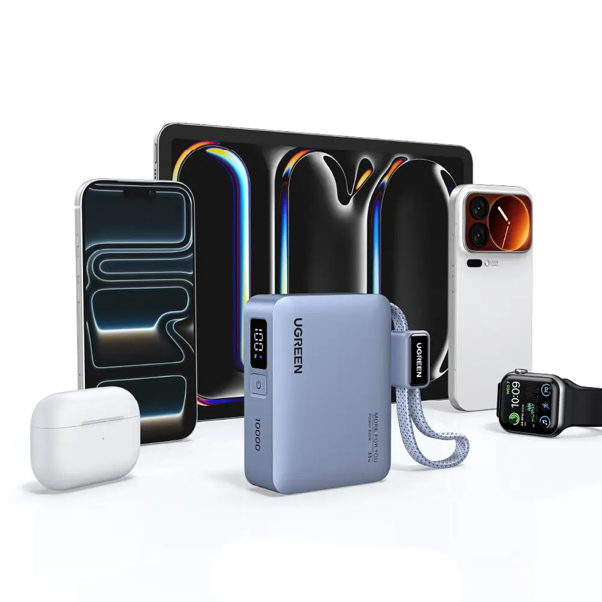 Ugreen 10000mAh 33W Fast Charging Power Bank w/ USB-C Built-In Cable