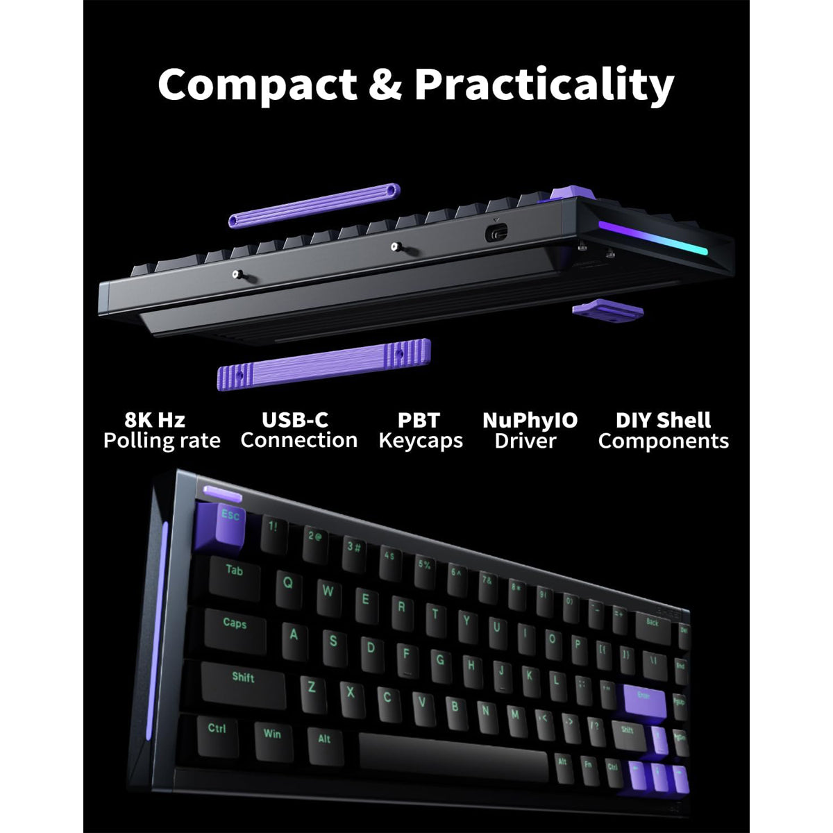 NuPhyX BH65 RGB 68-Key High-Profile Gaming Keyboard