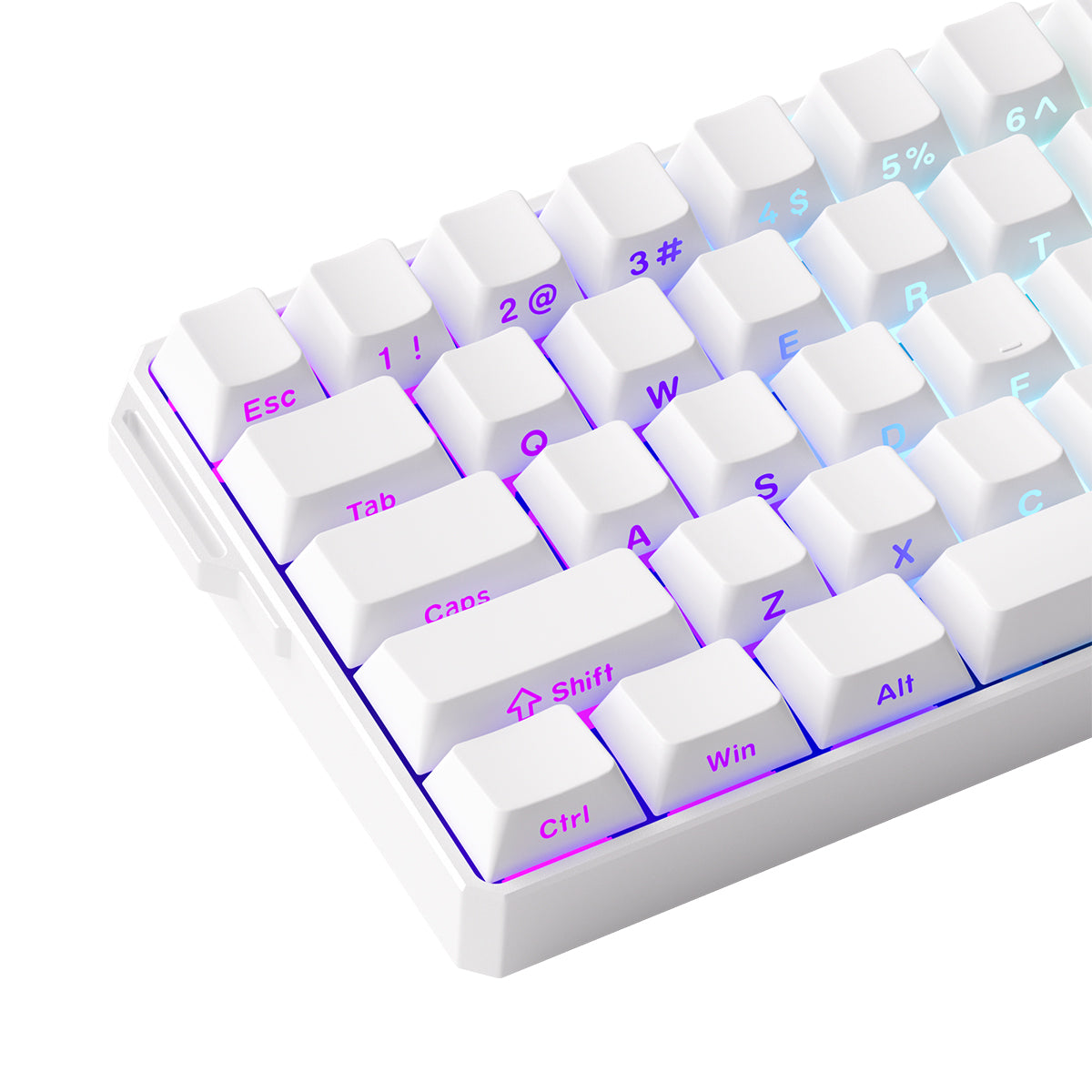 MonsGeek FUN60 Ultra SP Shine-Through Multi-Mode RGB Mechanical Keyboard (White) (Akko Glare Magnetic Switch)