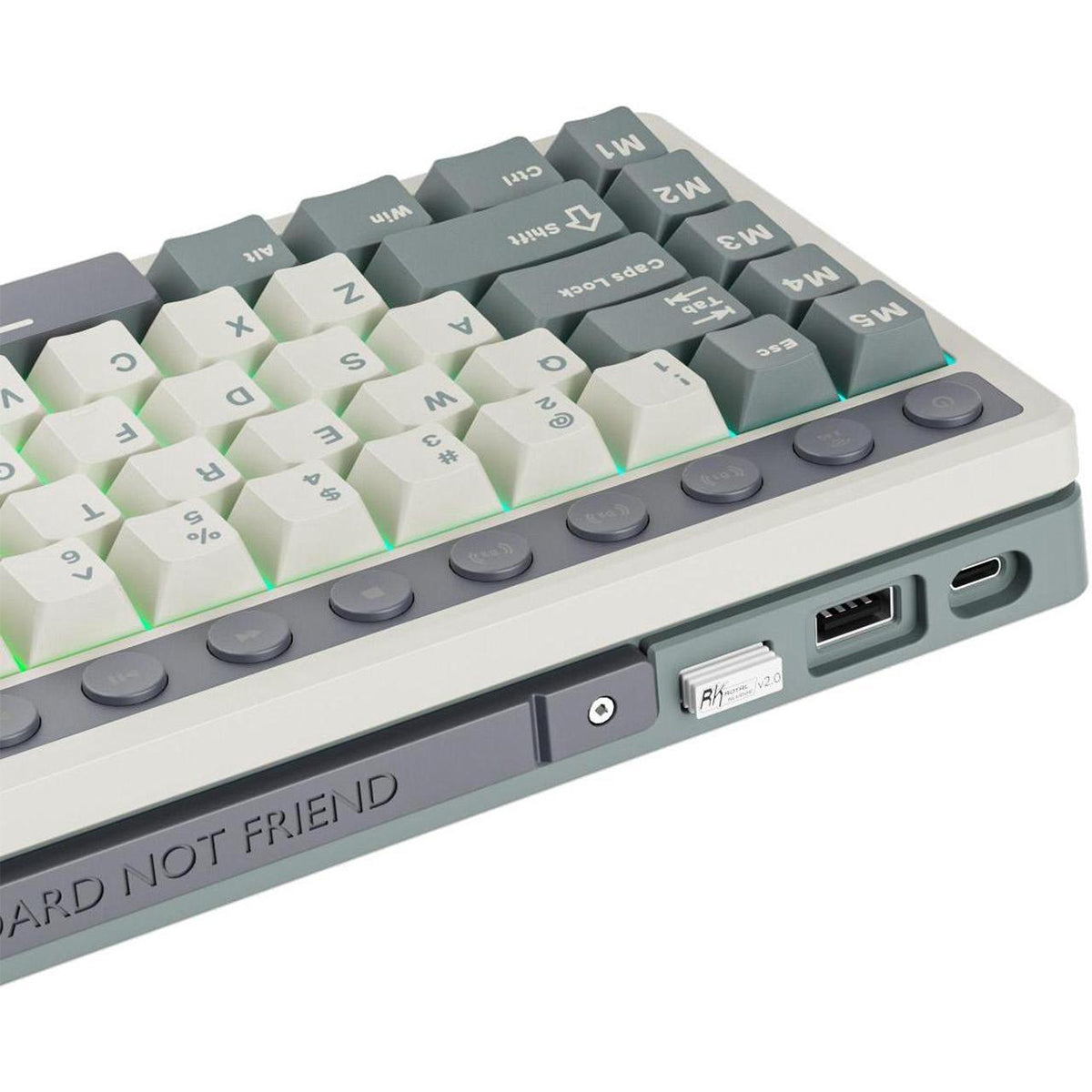 Royal Kludge RK M70 Tri-Mode RGB 73 Keys Hot-Swappable Mechanical Keyboard Cyan Purple