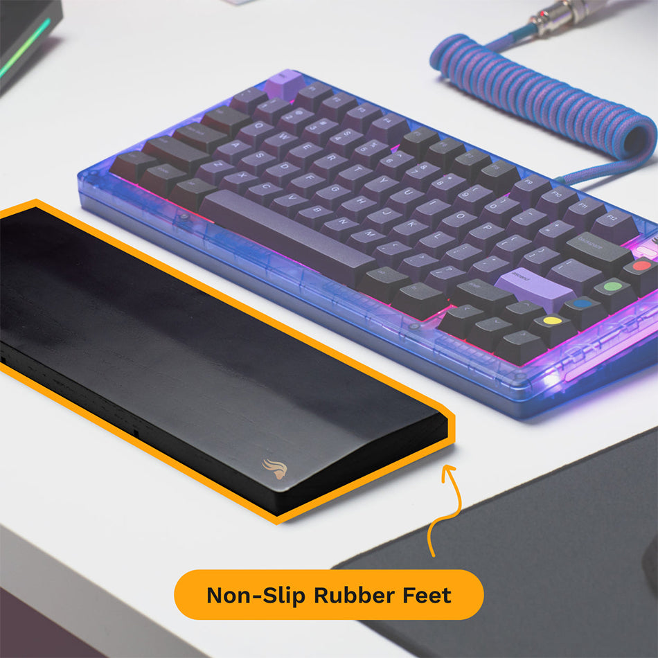 Glorious Ergonomic Wood Wrist Rest Keyboard (Black) (65% / 75%, Tenkeyless (TKL), Full-Size (100%))
