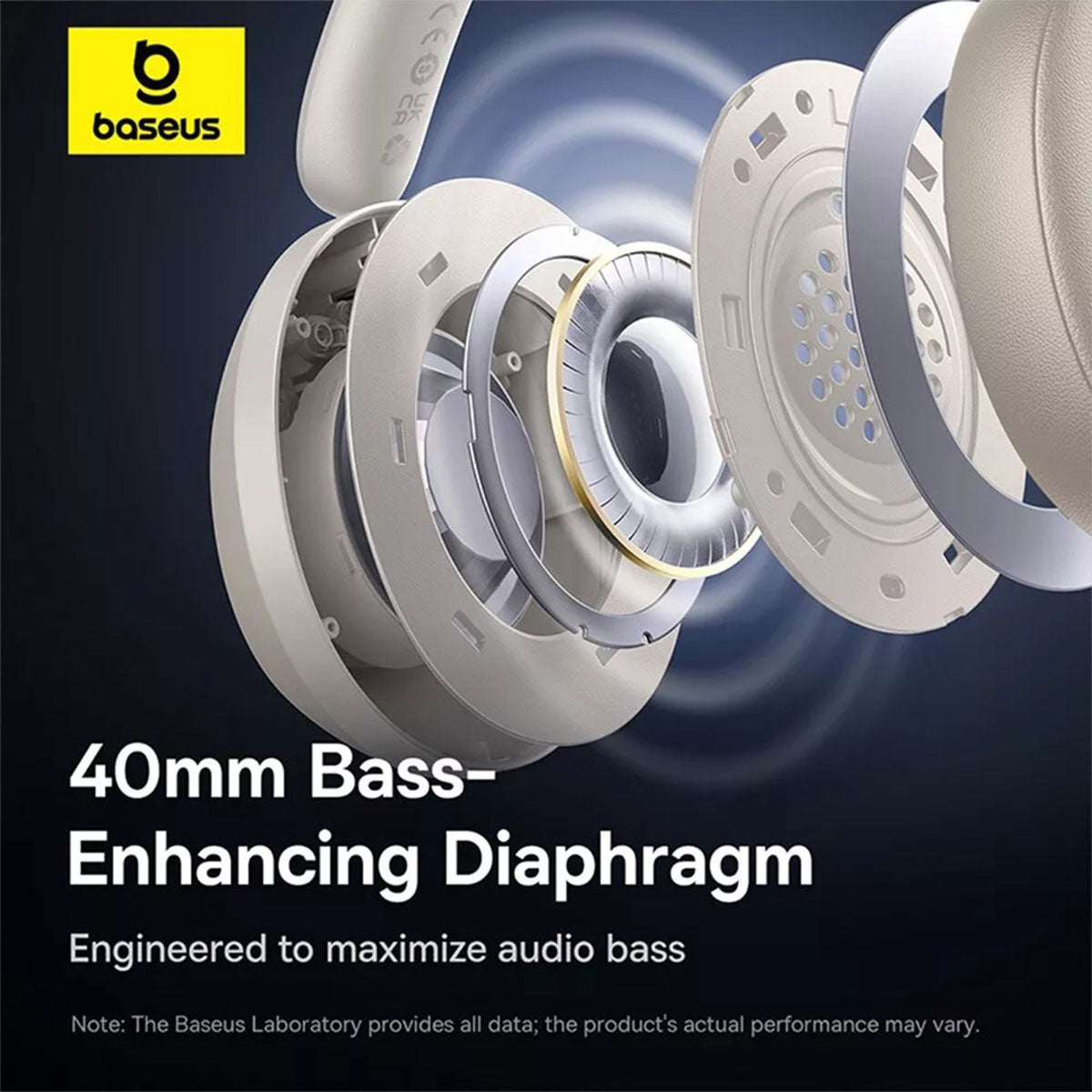 Baseus Bass 35 Max Wireless Headphone (Stellar White, Twilight Grey)