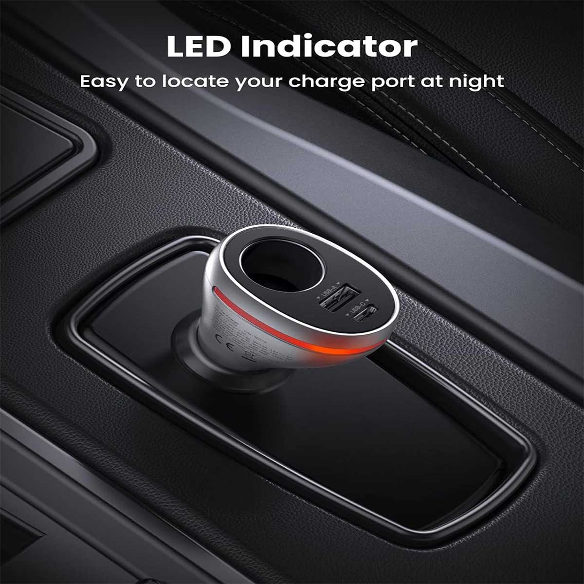 UGreen QC + PD 20W Car Charger With Extended Socket (CD204/60712)