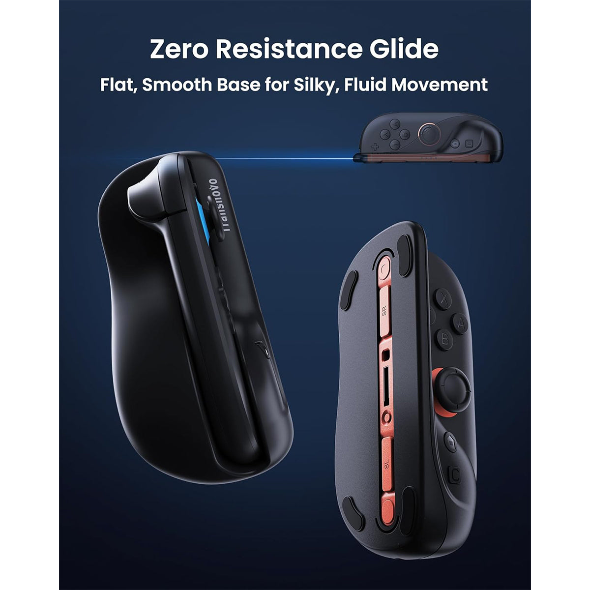 Transnovo Ergonomic Mouse Grip 2-Pack for Nintendo Switch 2 (Black)