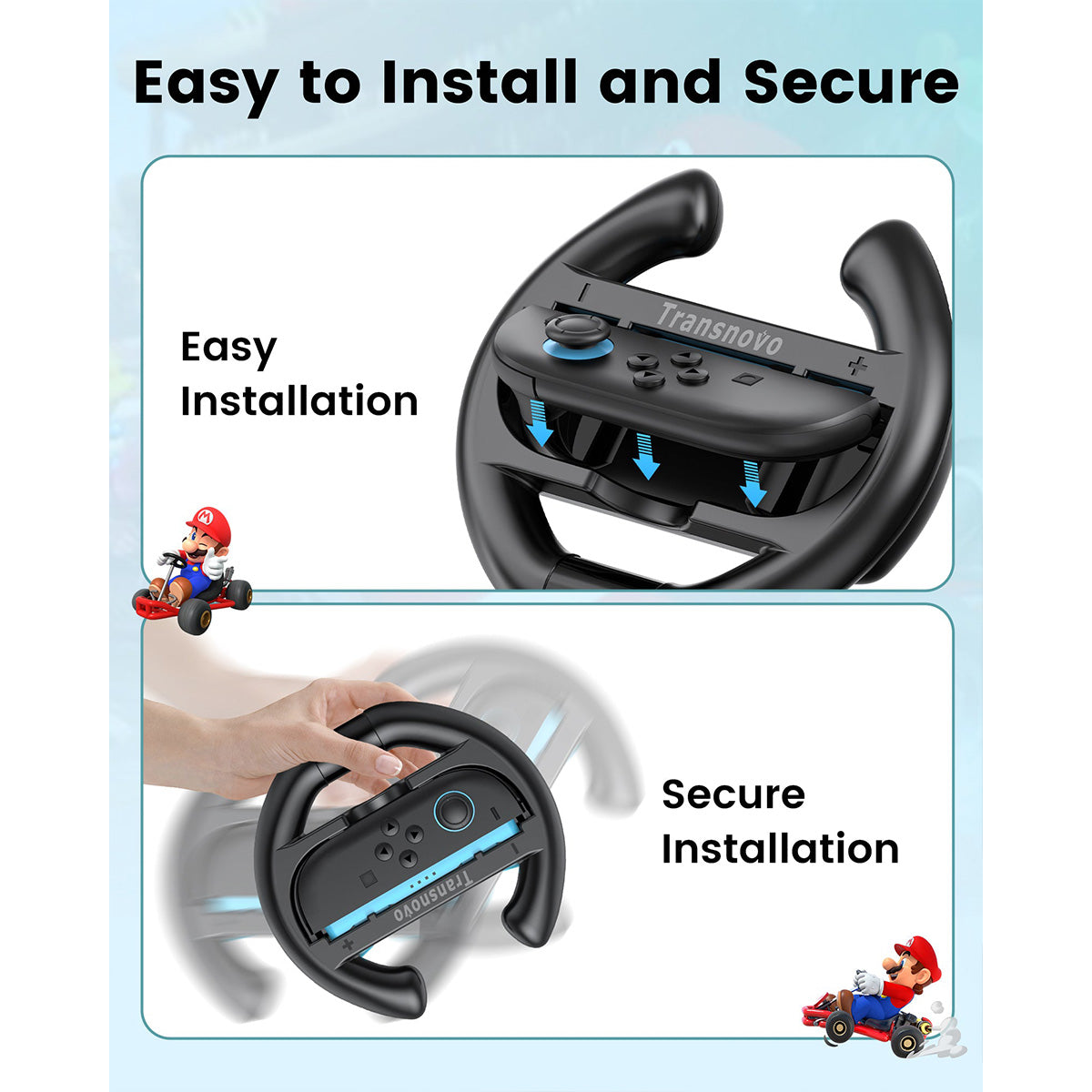 Transnovo Controller Steering Wheel for Nintendo Switch 2 Joy-Pad (NS2-GA02)