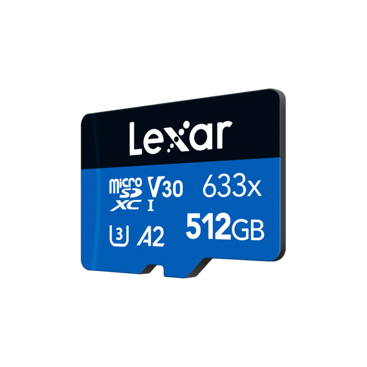 Lexar High-Performance 633x 512GB microSDXC UHS-I C10 U3 V30 A2 100MB/s Read Memory Card BLUE Series with SD Adapter (LSDMI512BB633A)