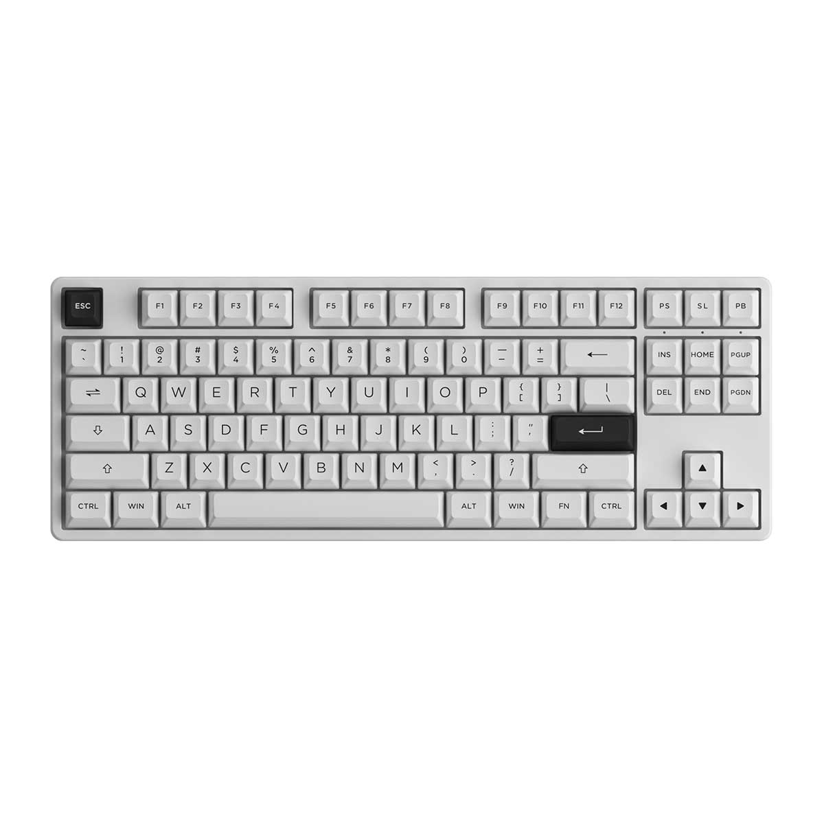 Akko 5087S VIA RGB Hot-Swappable Mechanical Keyboard Black on White (Gateron Orange-Lubed)