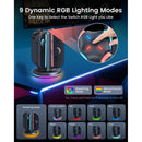 Transnovo 4-in-1 Cylindrical Charging Station with RGB Light for Nintendo Switch 2 Joy-Pad (Black)