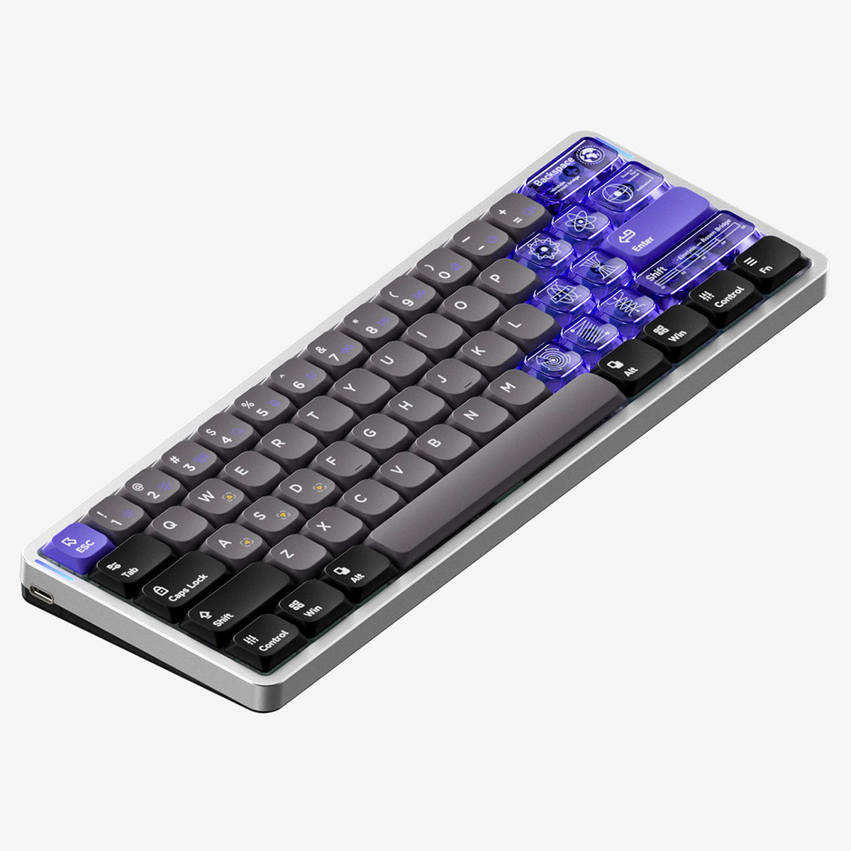 NuPhy Air60 HE RGB 61-Key Magnetic Switch Gaming Keyboard (Space Silver) (Low-Profile Magnetic Jade Switch)