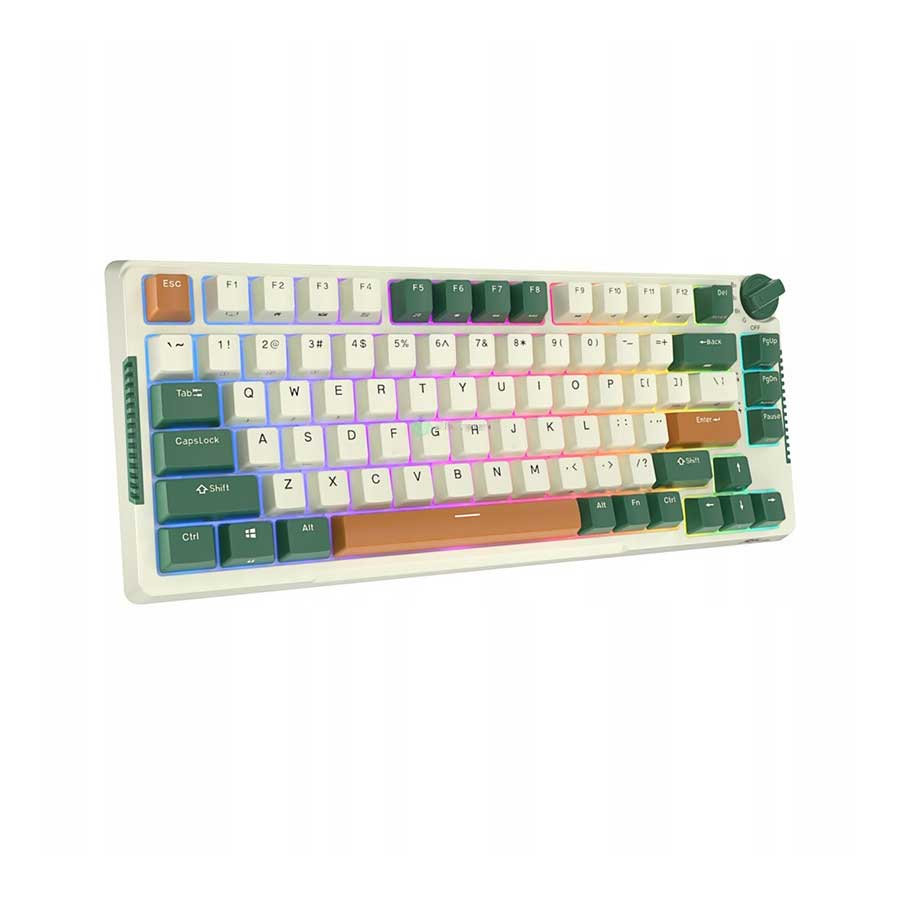 Royal Kludge RK-H81 Tri-Mode RGB 81 Keys Hot Swappable Mechanical Keyboard Timing Machine (k Silver Switch)