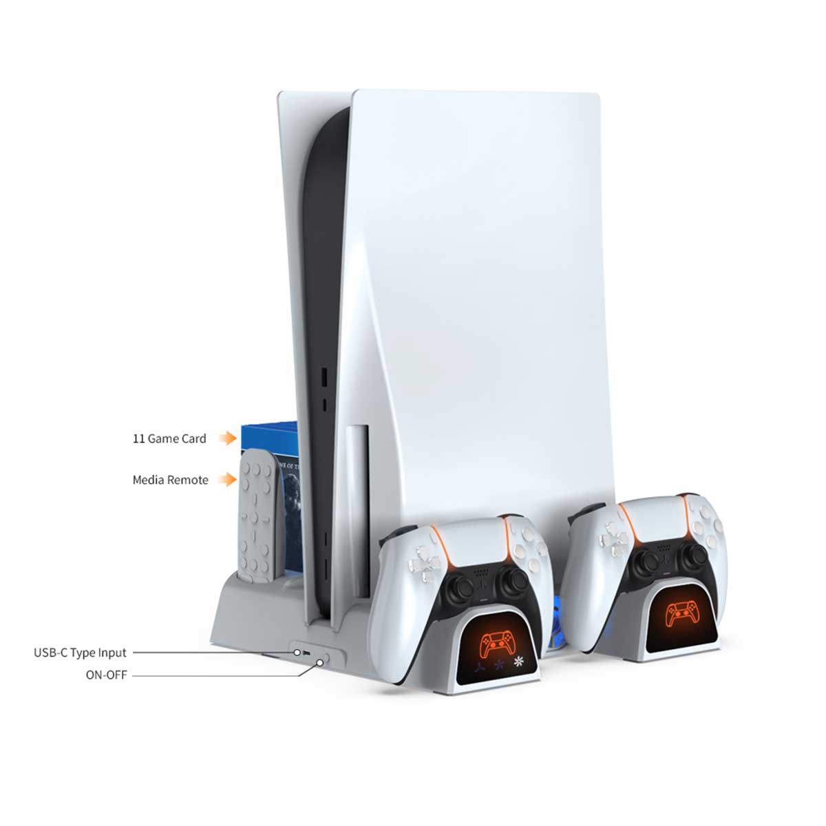 Dobe Multifunctional Cooling Stand For PS5 / New Slim PS5 (White) (TP5-3532B)