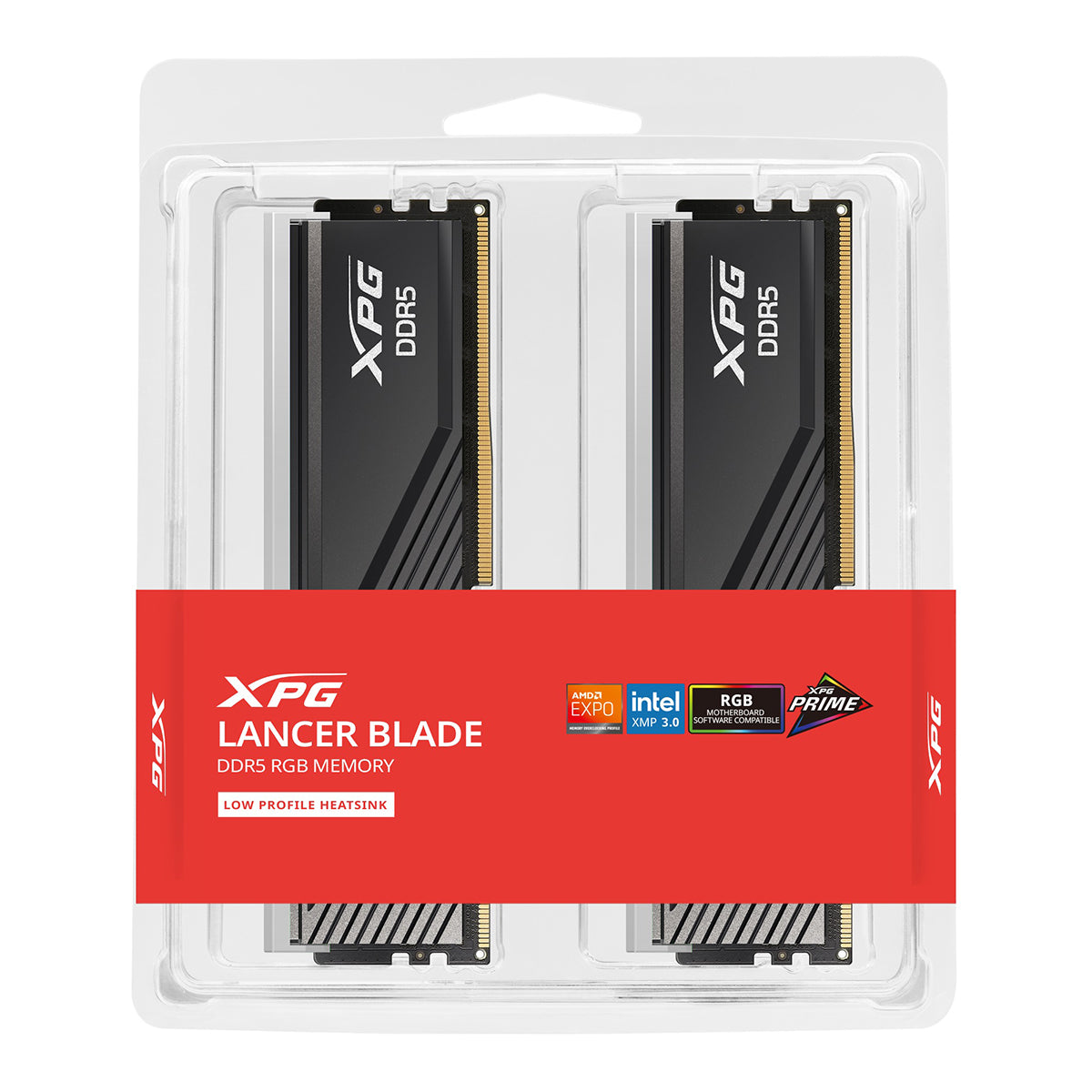 Adata XPG Lancer Blade 32GB (2x16GB) RGB DDR5 6000MT/s CL 34-38-38 1.35V Desktop Memory with Heatsink (Black, White) (AX5U6000C3416G-DTLABRBK, AX5U6000C3416G-DTLABRWH)