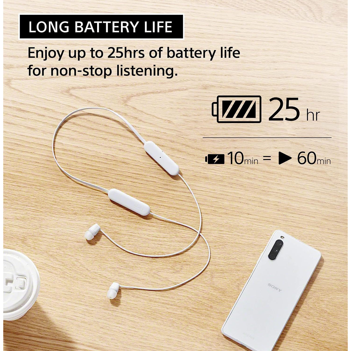 Sony WI-C100 Wireless In-Ear Headphones (Blue)
