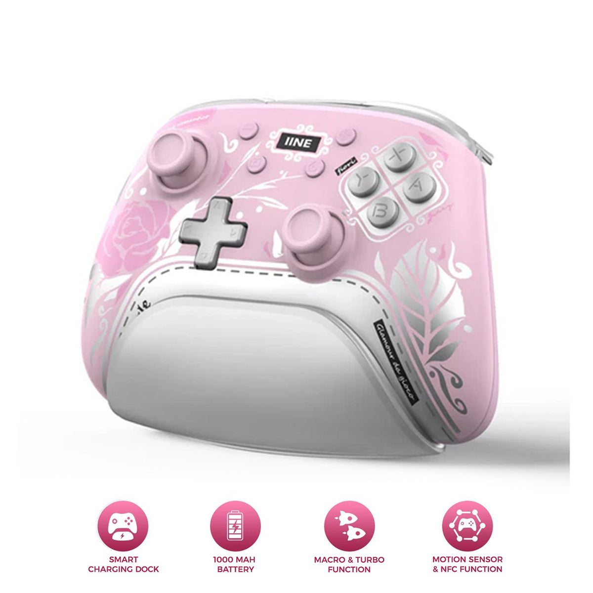IINE Aphrodites Bloom Wireless Controller with Charging Dock for Nintendo Switch / Nintendo Switch OLED (L1035)
