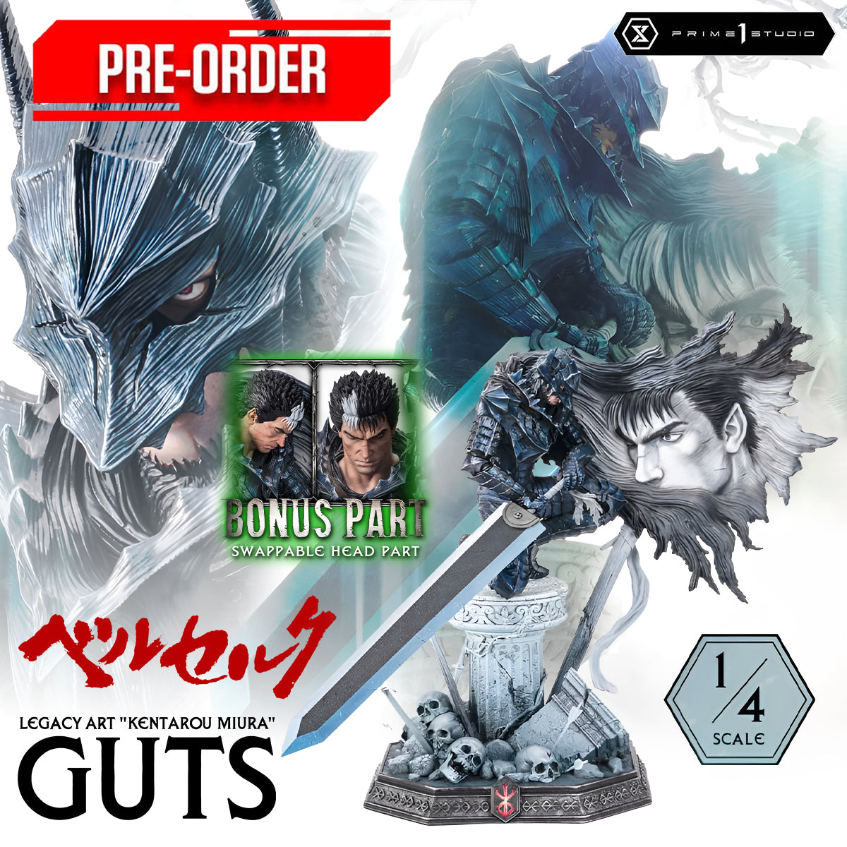 Legacy Art "Kentarou Miura" Berserk Guts 1/4 Scale