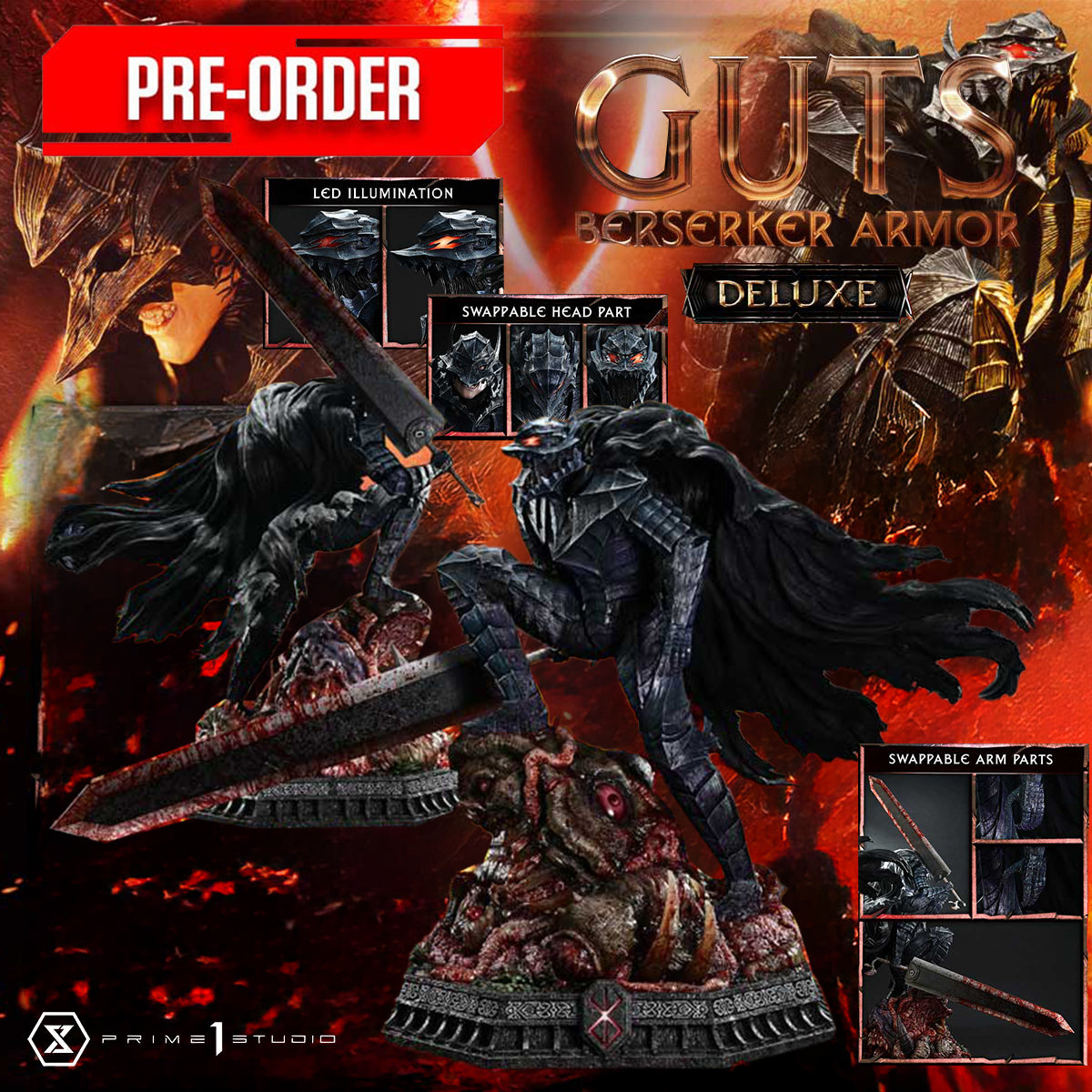 Ultimate Premium Masterline Berserk Guts, Berserker Armor Grunbeld VS Guts | DataBlitz