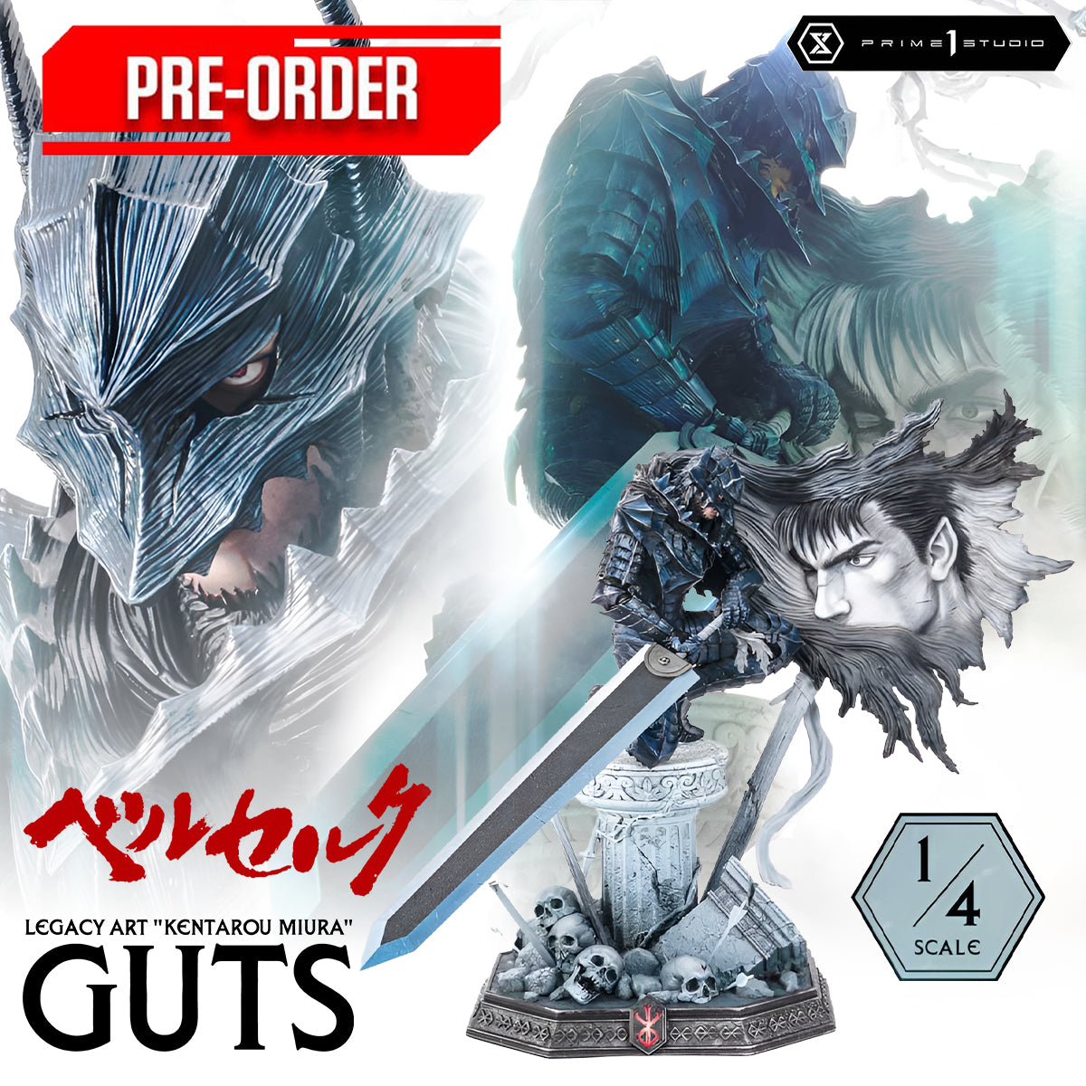 Legacy Art "Kentarou Miura" Berserk Guts 1/4 Scale