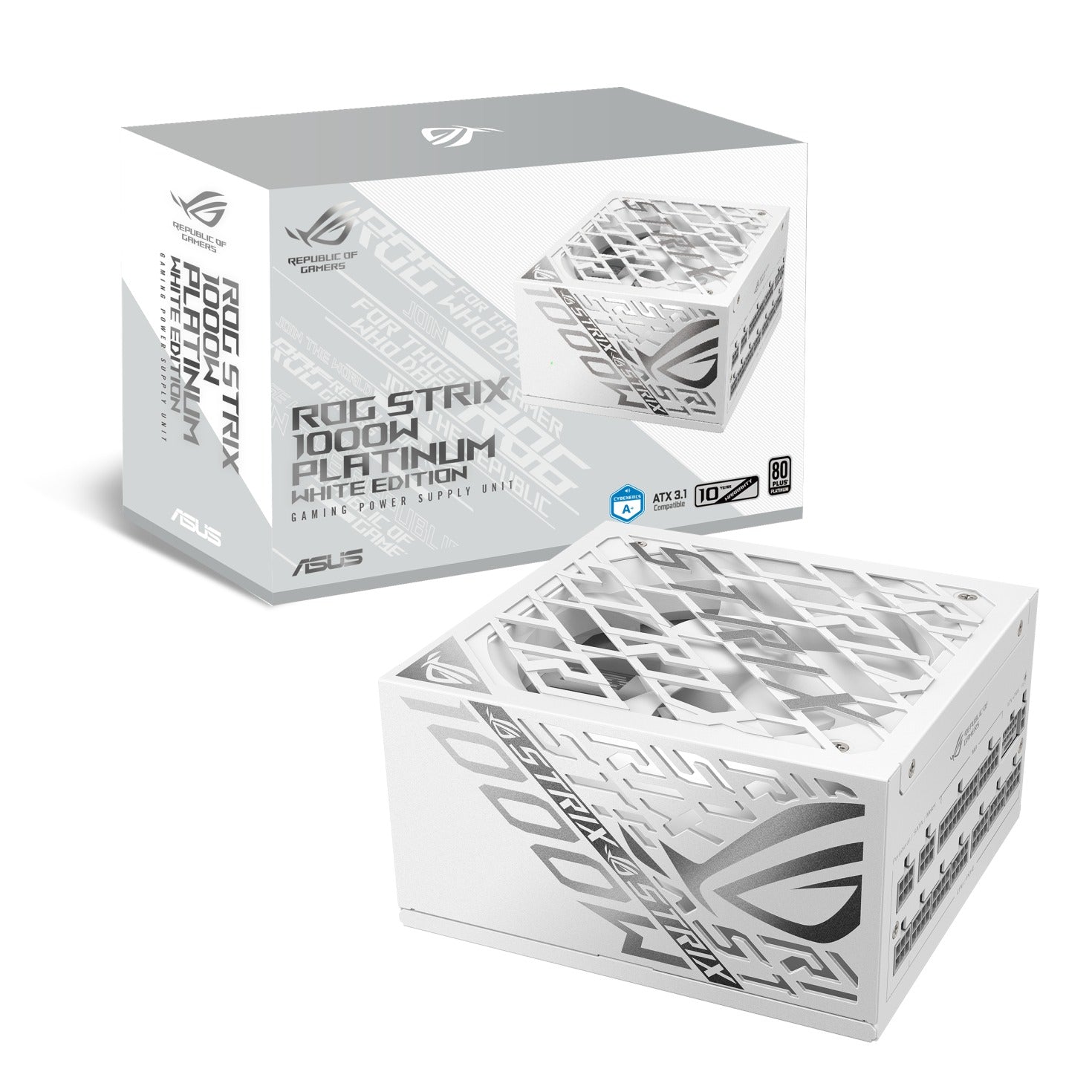 Asus ROG Strix 1000W Platinum PCIe 5.0 ATX 3.1 Gaming Power Supply (White)