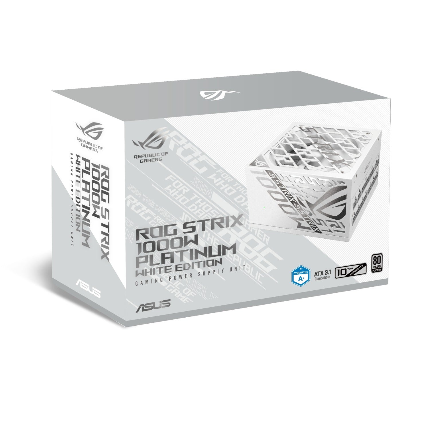 Asus ROG Strix 1000W Platinum PCIe 5.0 ATX 3.1 Gaming Power Supply (White)