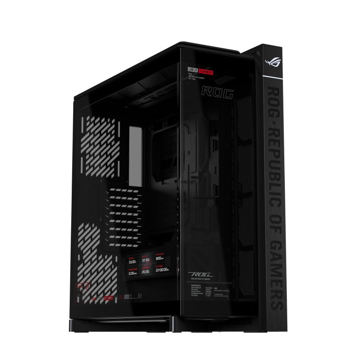 Asus ROG Cronox Panoramic Curved Tempered-Glass Panel Full-Tower PC Case (Black, White Ed.)
