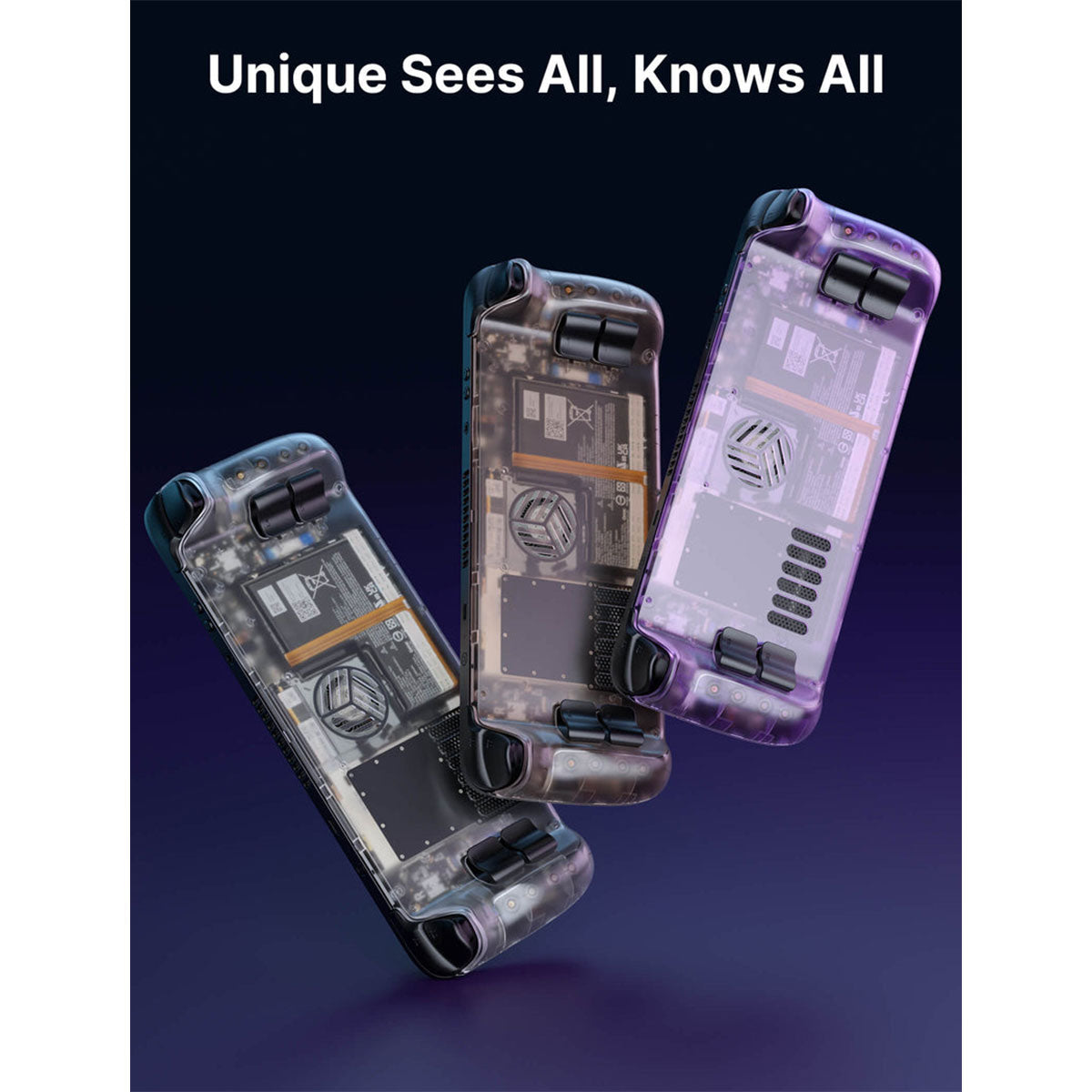 JSAUX Transparent Back Plate for Steam Deck/ Steam Deck OLED (Clear, Purple) (PC0106D)